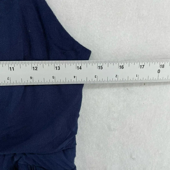 Bardot Maxi Dress Sz Lg 10 Navy Blue Front Tie Cut-Out Spaghetti Strap Stretch - Picture 4 of 8